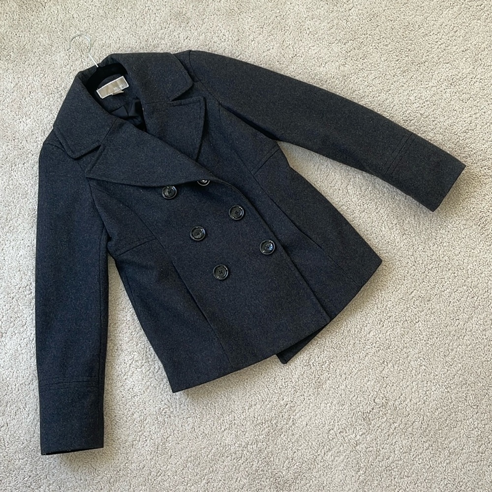 Michaels Kors Double Breasted Pea Coat - Dark Grey - S